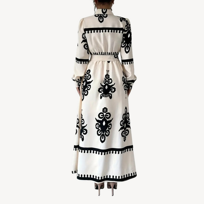 Classic Floral Long Summer Dress for Ladies