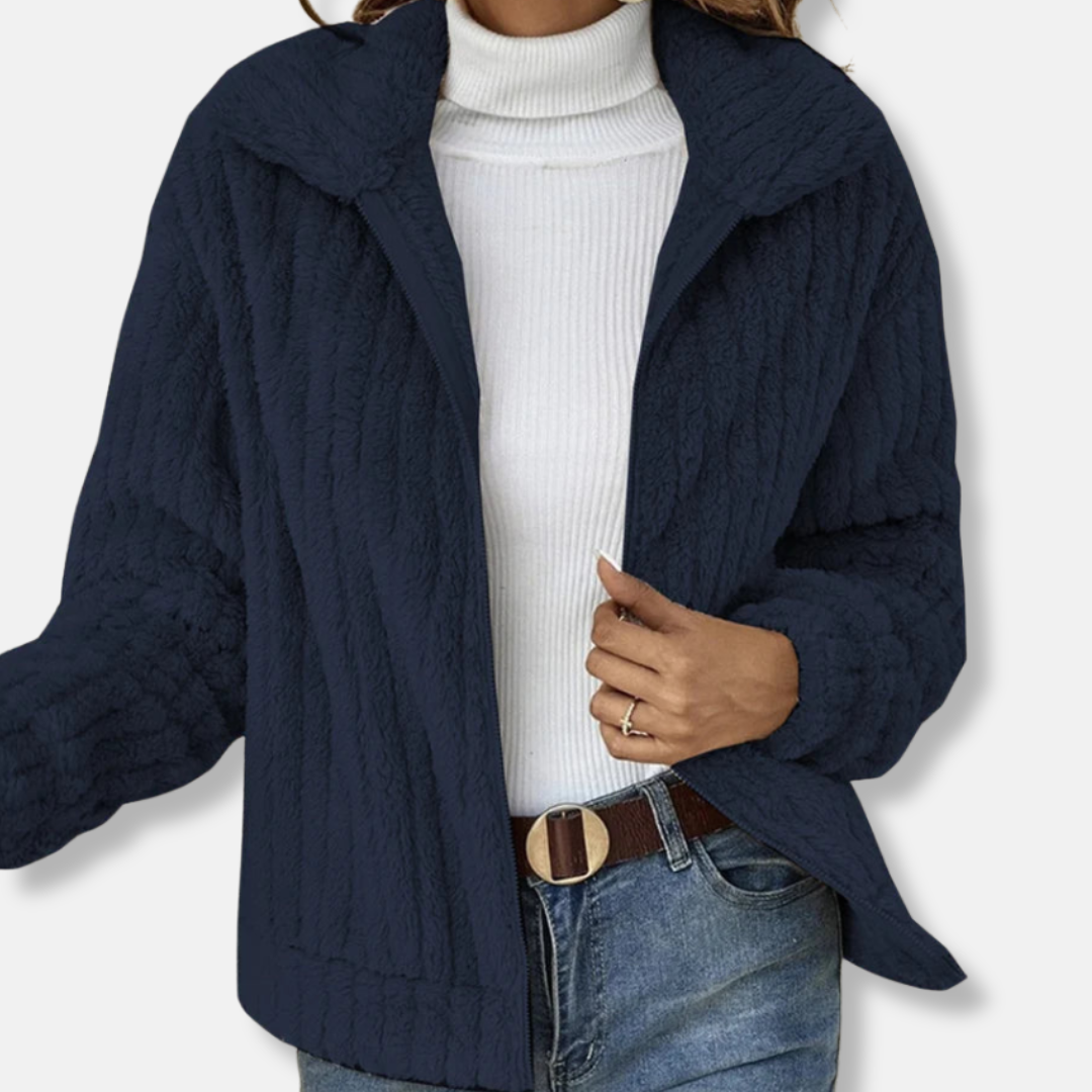 Soft Fleece Bomber Jacket | Casual Fit Coat