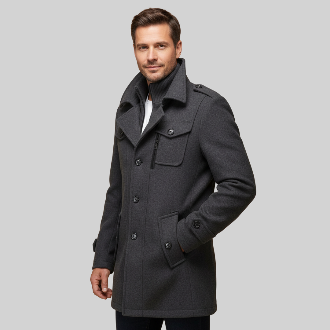 Classic Gray Wool Office Jacket