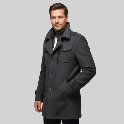 Classic Gray Wool Office Jacket