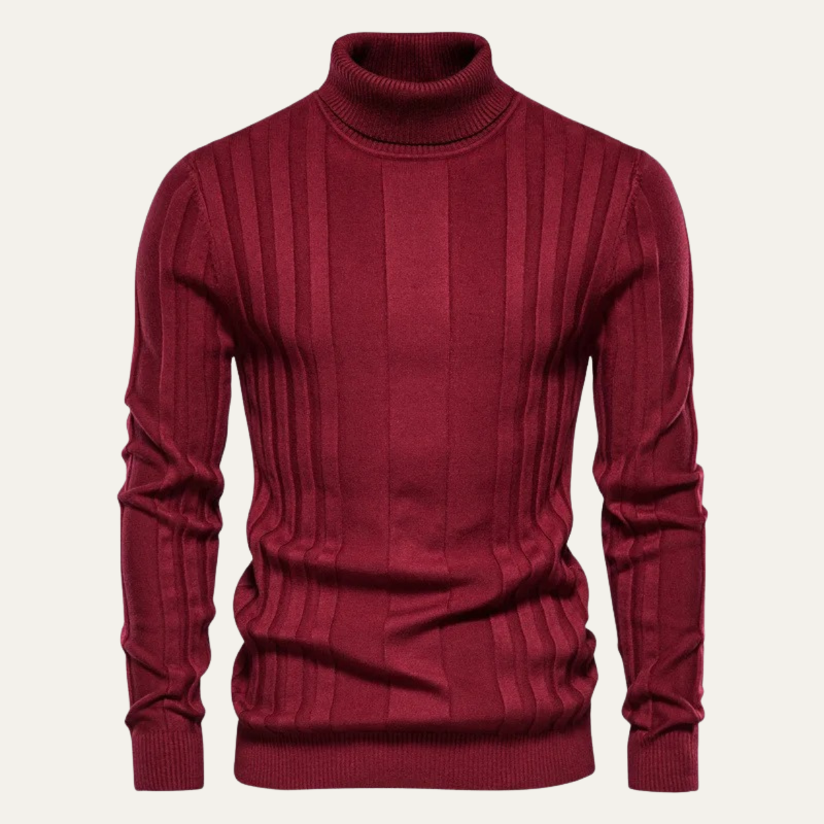 Classic Men's Fitted Knit Turtleneck Sweater