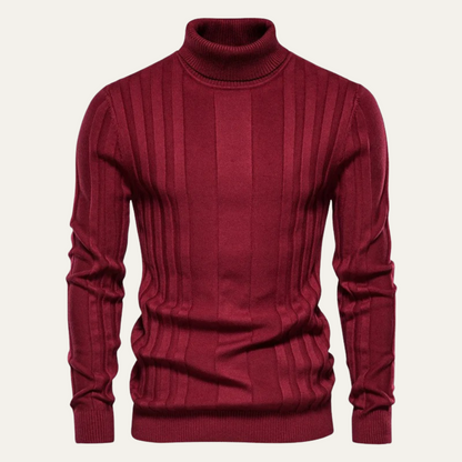 Classic Men's Fitted Knit Turtleneck Sweater