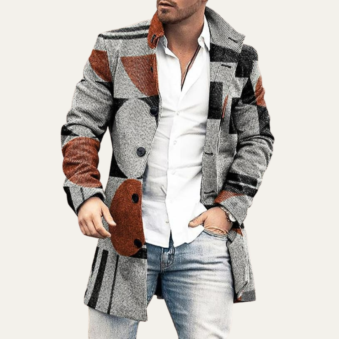Classic Fit Plaid Wool Winter Coat