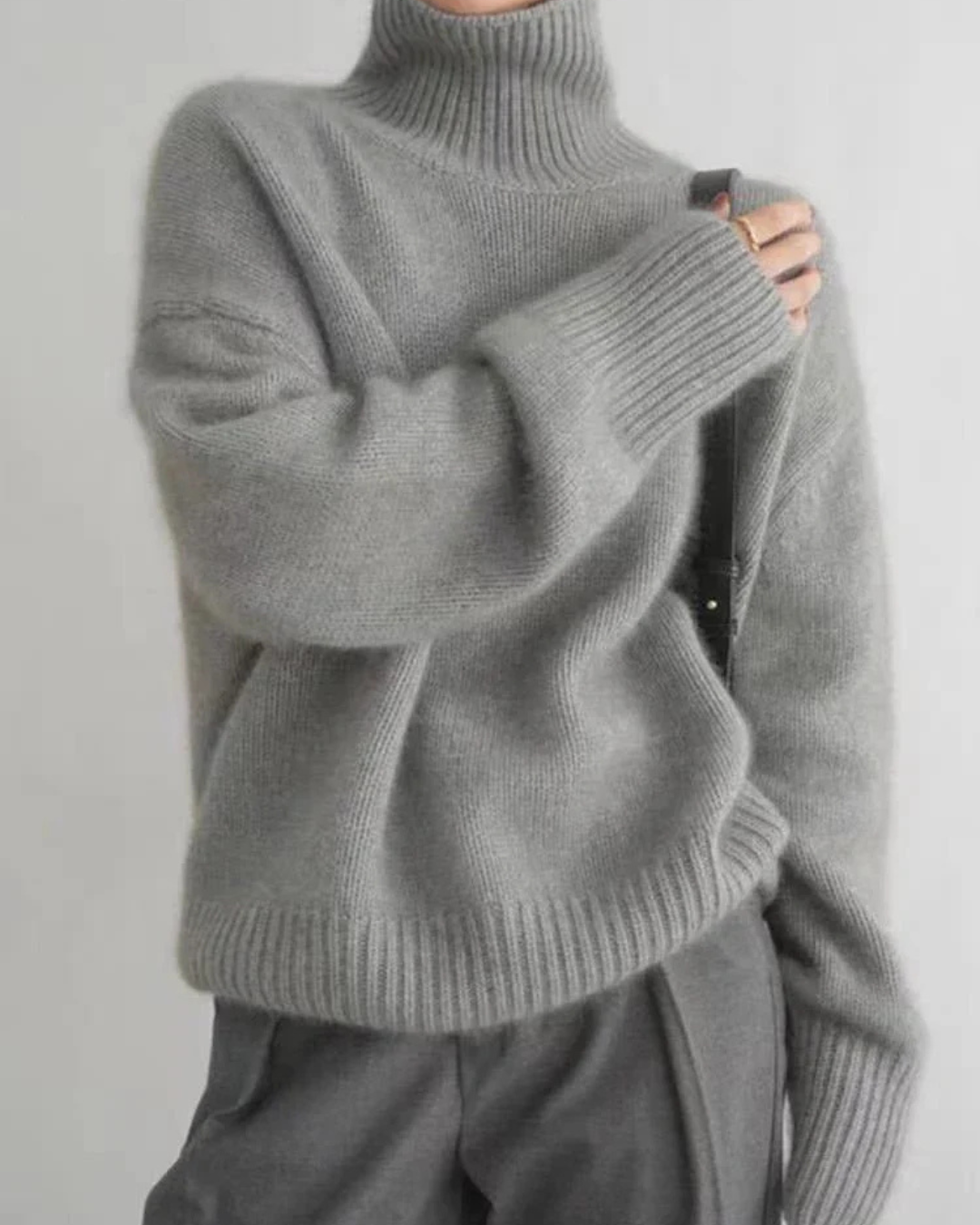Comfortable Ladies Oversized Crew Neck Sweater