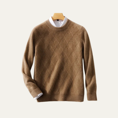 Cozy Men's Thick Cable Knit Wool Sweater