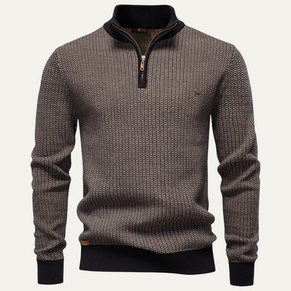Stylish Men's Quarter Zip Knit Sweater