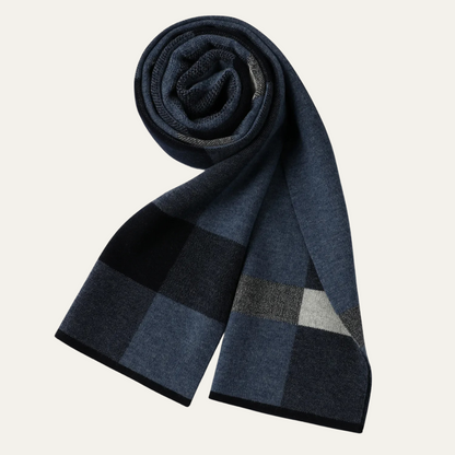 Warm Men's Plaid Knitted Scarf