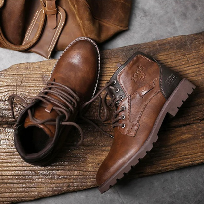 Brown Leather Ankle Boots for Men