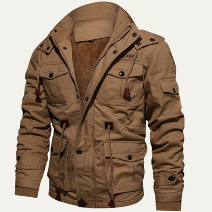 Warm Insulated Men's Cargo Winter Jacket