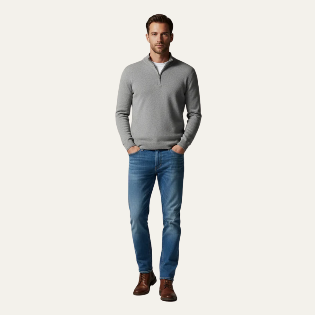 Men's Thick Cable Knit Pullover Sweater