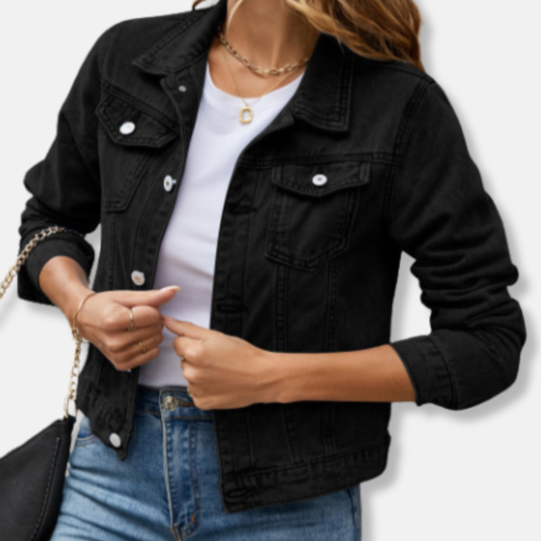 Fitted Women's Blue Denim Jacket - OutfitLondon