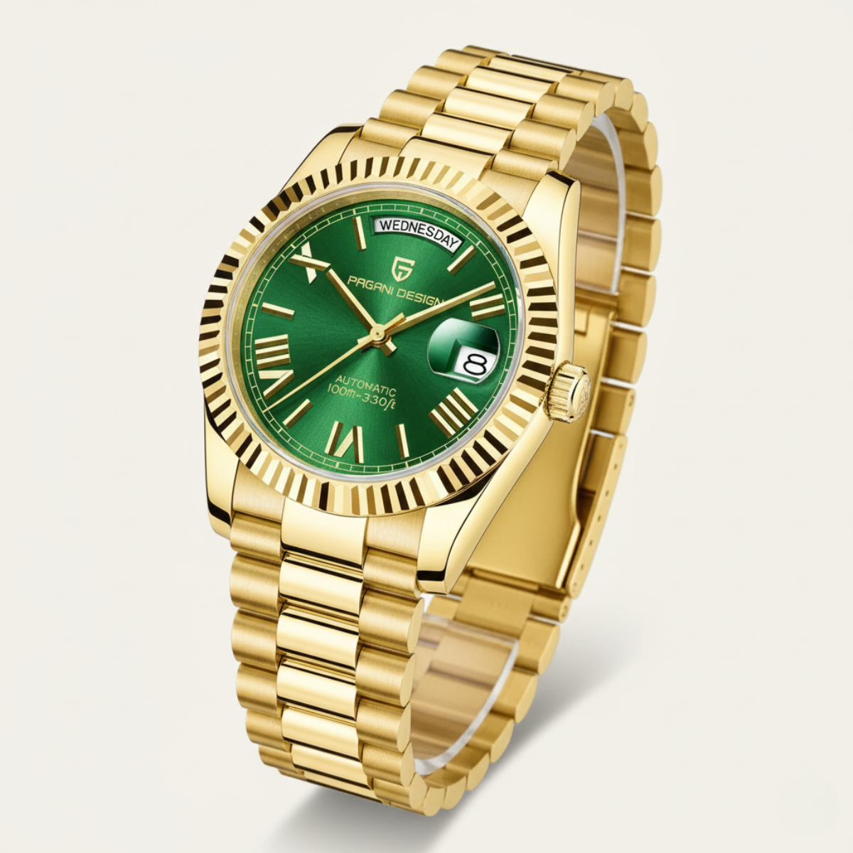 Men's Luxury Quartz Watch with Silver Strap