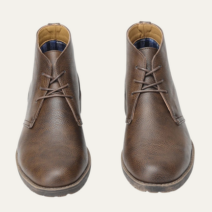 Vintage Men's Brown Leather Ankle Boots