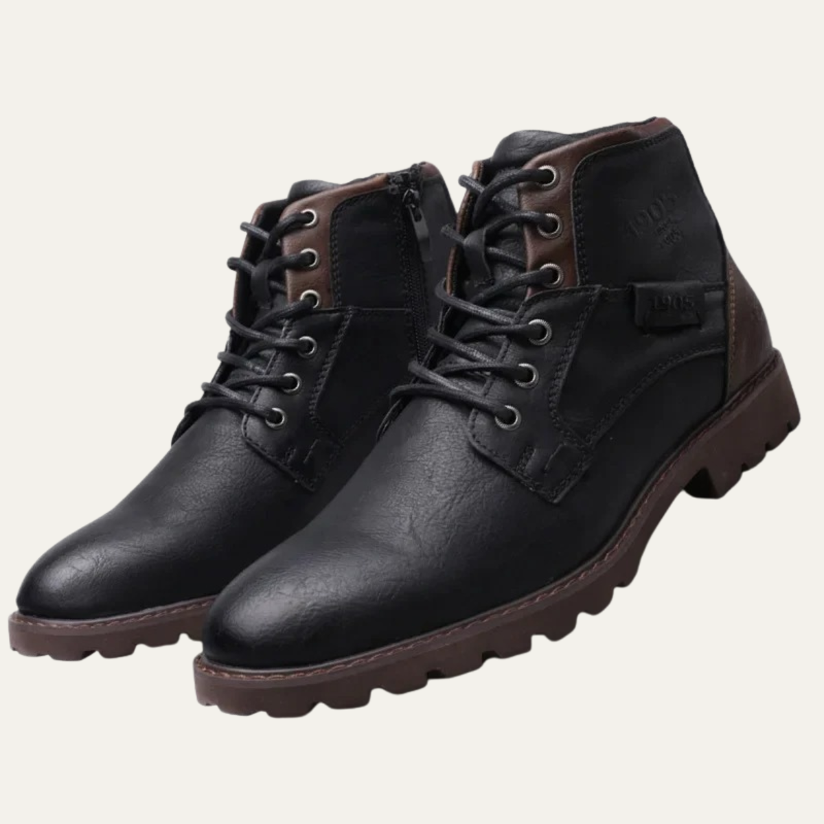 Rugged Men's Classic Leather Ankle Boots