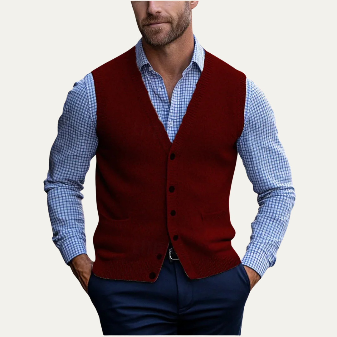 Men's Simple Crew Neck Sweater Vest