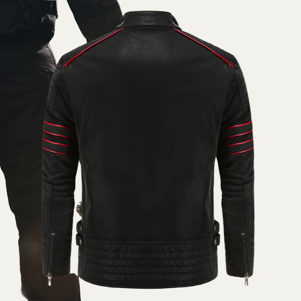 Biker Style Genuine Leather Jacket