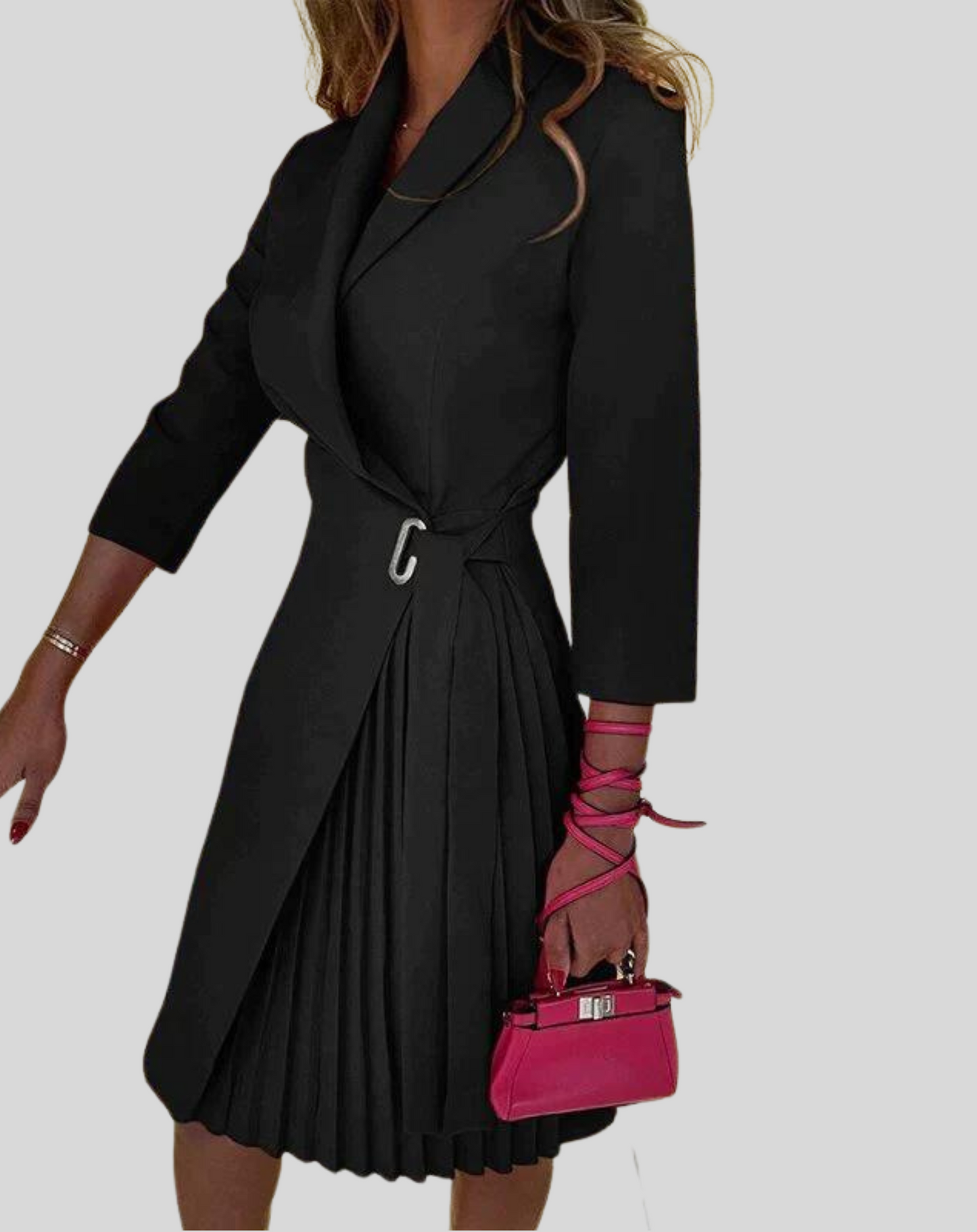Stylish Waist Belted Ladies Dress