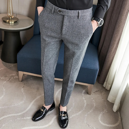 Stylish Men's Tailored Wool Formal Pants