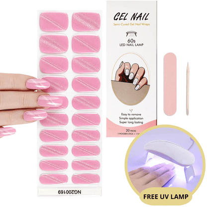 Nail Art Sticker Kit with LED Light