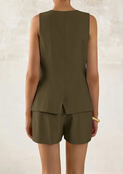 Relaxed Fit Office Two Piece Shorts Suits