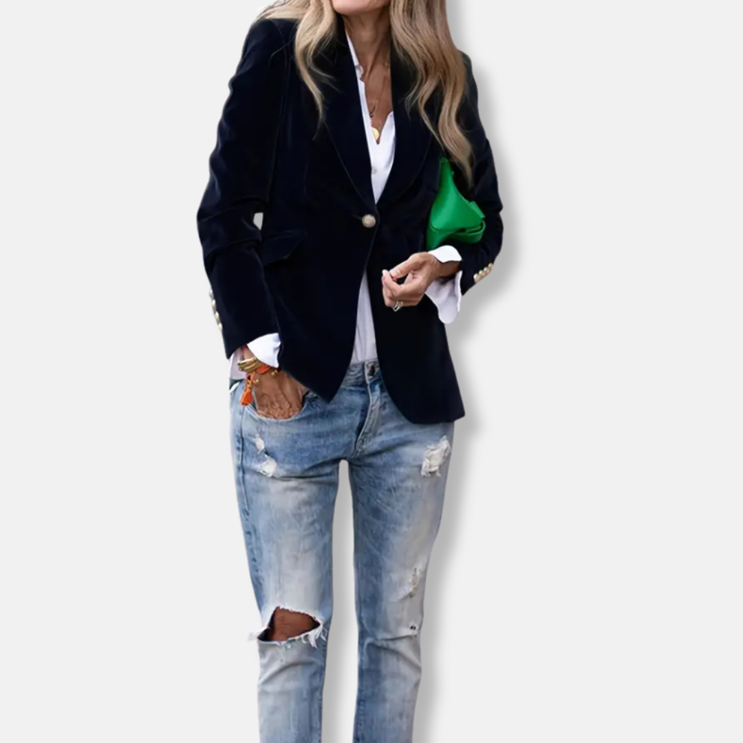 Classic Fit Blazer with Gold Buttons