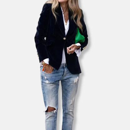 Classic Fit Blazer with Gold Buttons