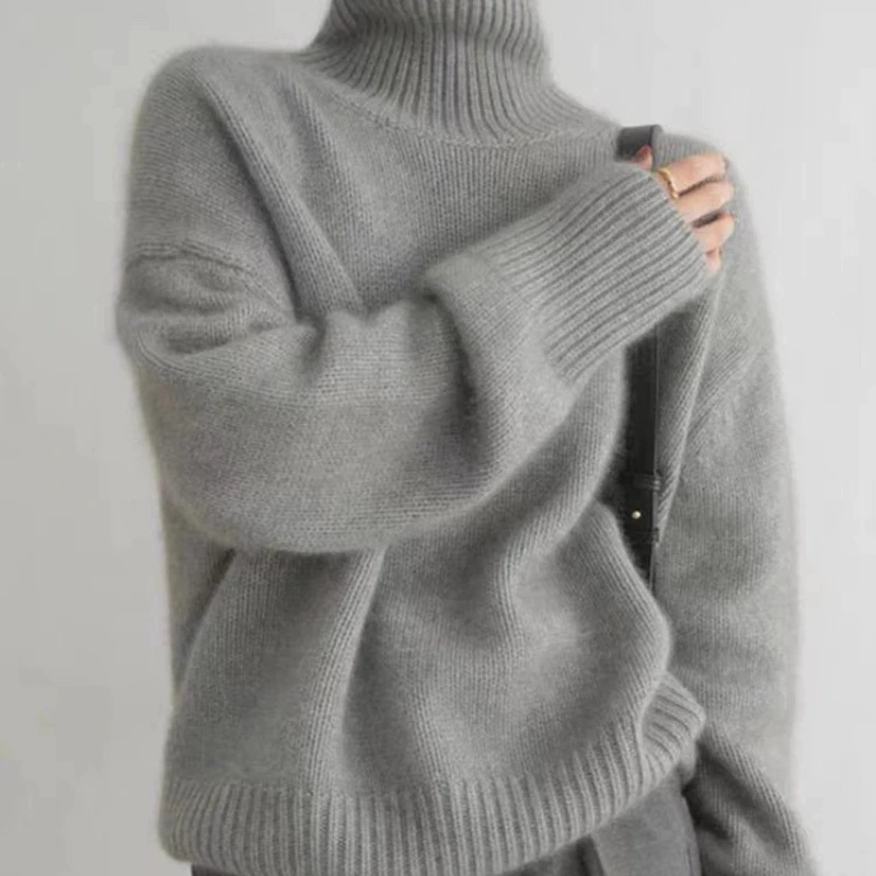 Warm Women's Fuzzy Cable Knit Sweater