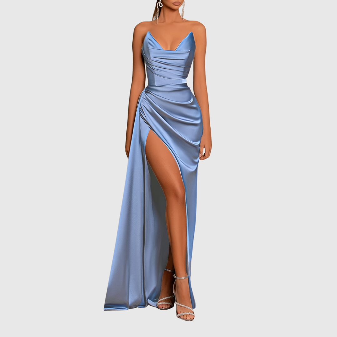 Elegant Long Satin Evening Dress