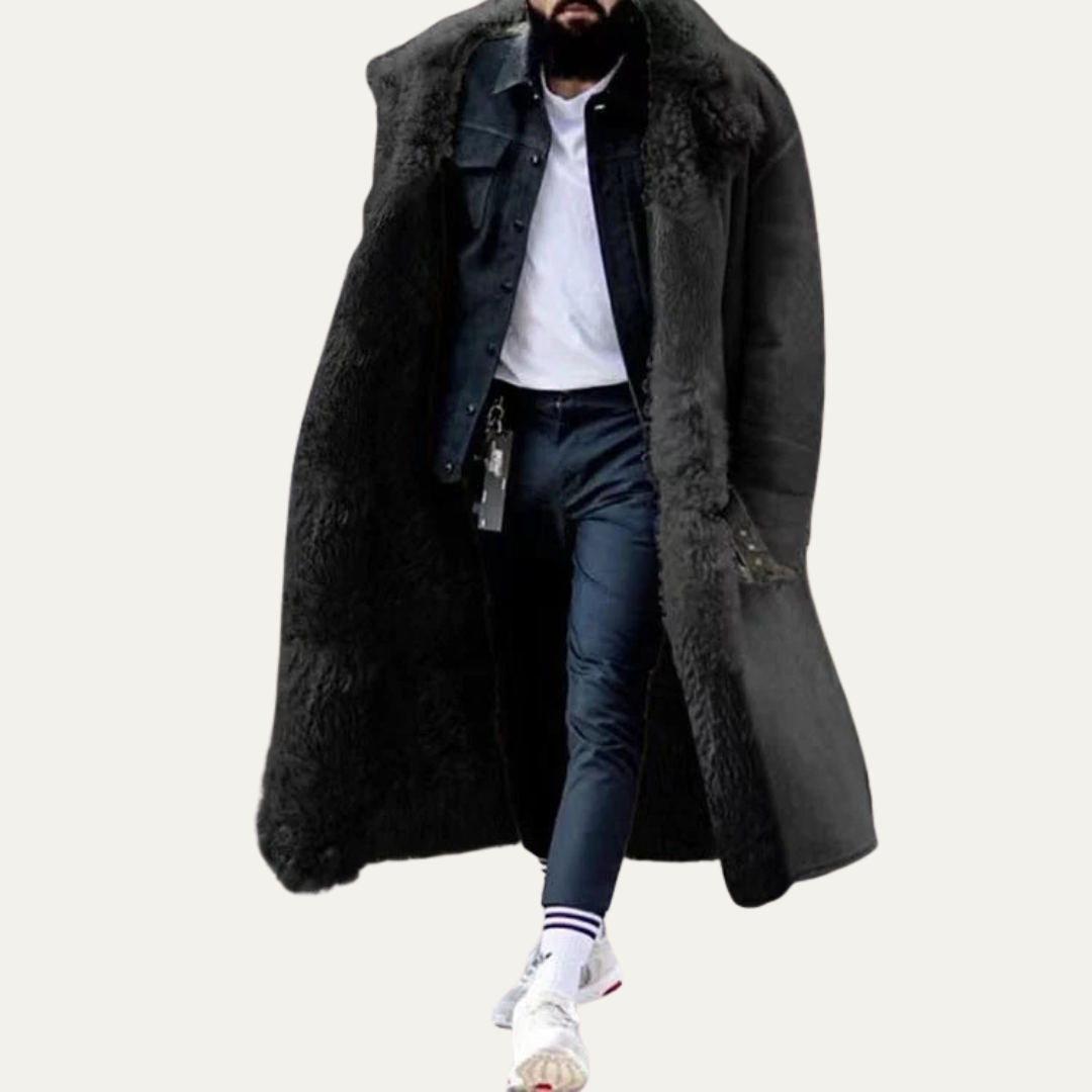 Warm Faux Fur Parka Coat for Men
