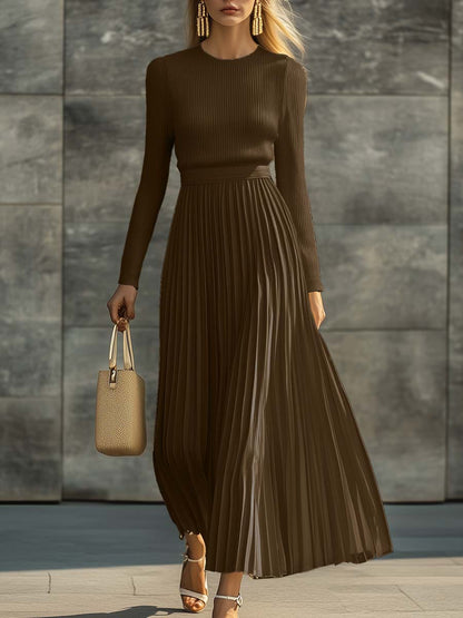 Relaxed Fit Satin Knit Dress