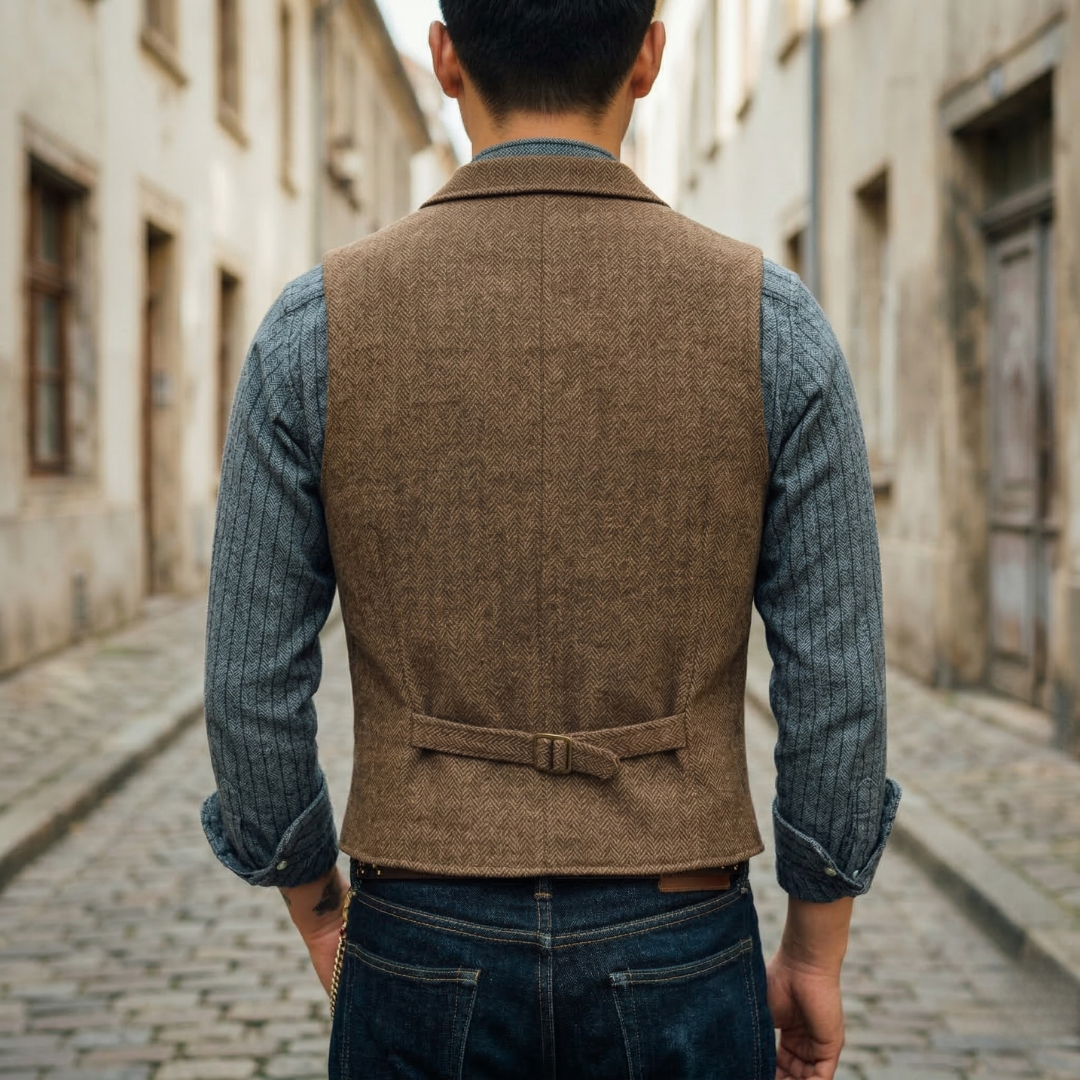 Traditional Plaid Waistcoat for Men