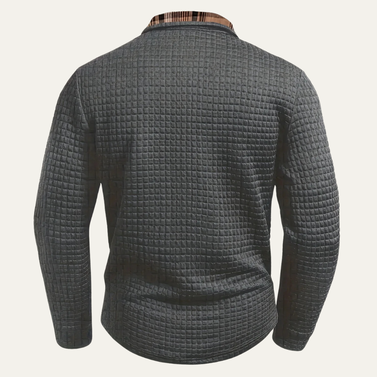 Men's Classic Striped Polo Shirt with Patterned Collar