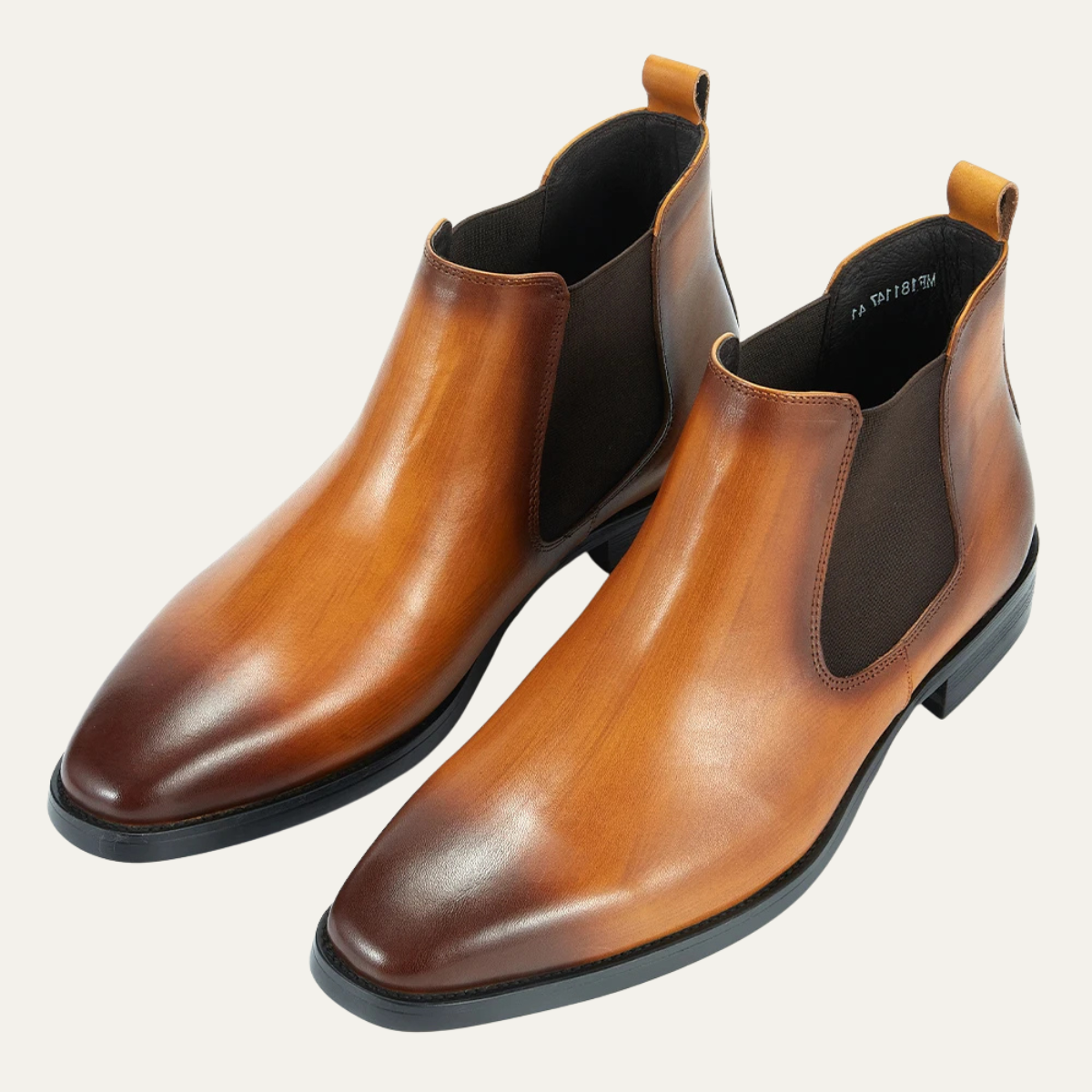 Sleek Men's Black Leather Chelsea Ankle Boots