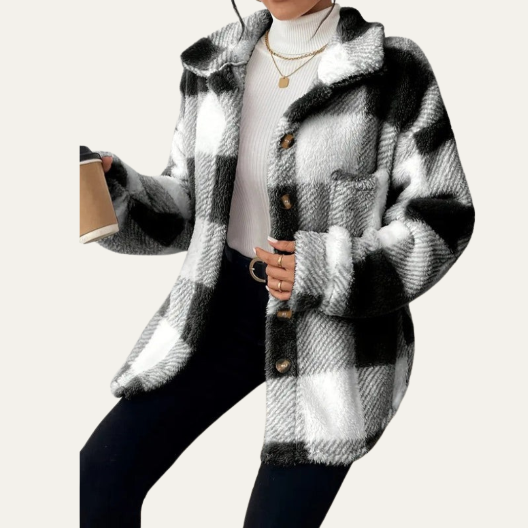 Ladies Large Check Flannel Jacket