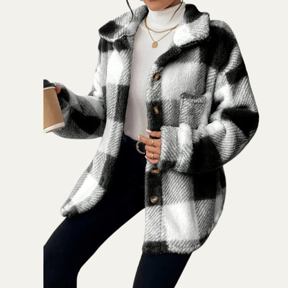 Ladies Large Check Flannel Jacket