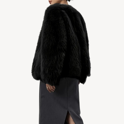 Ladies Warm Faux Fur Parka Coat