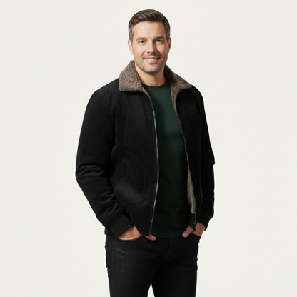 Warm Fleece Lined Men's Corduroy Winter Jacket Coat