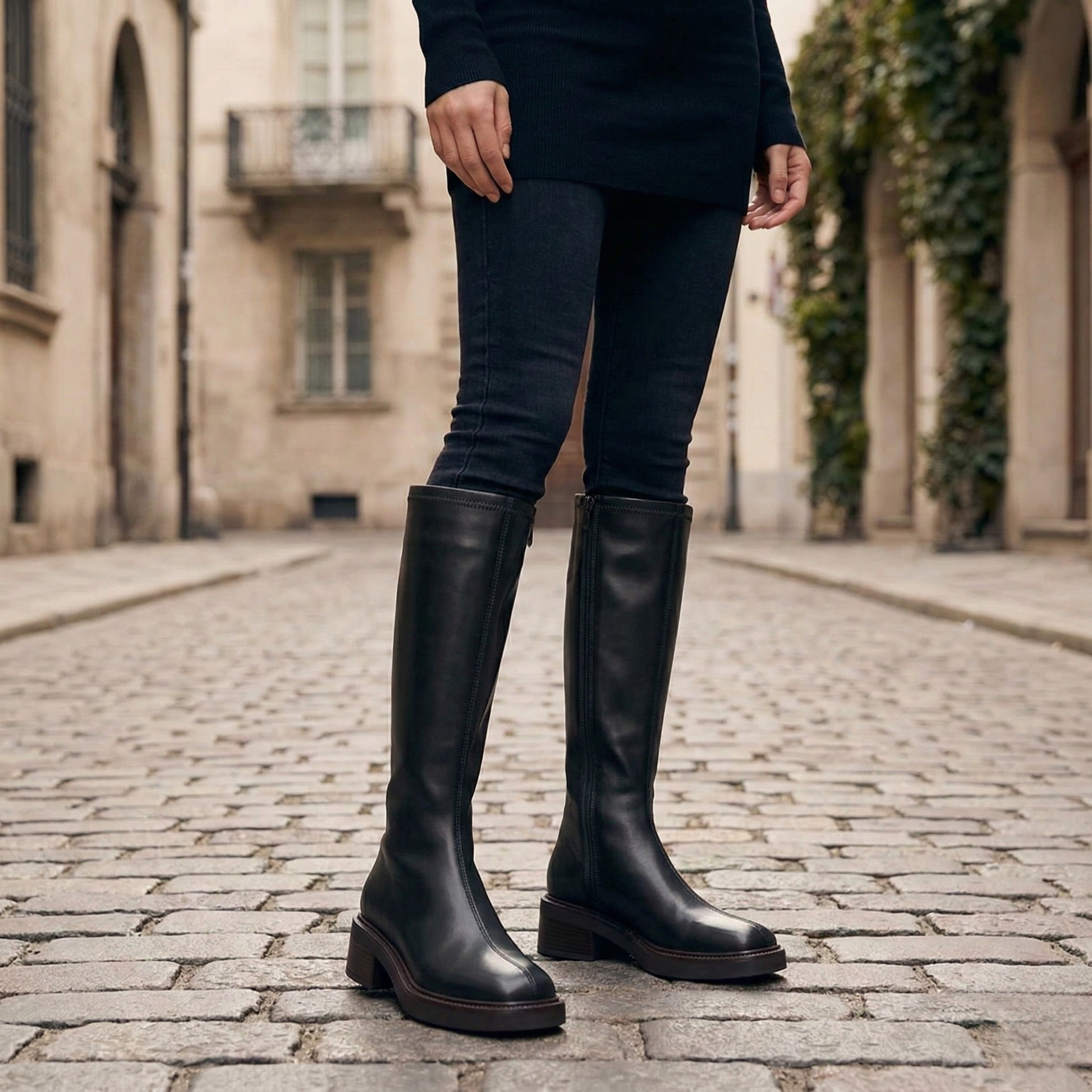 Comfortable Low Heel Round Toe Women Boots - OutfitLondon