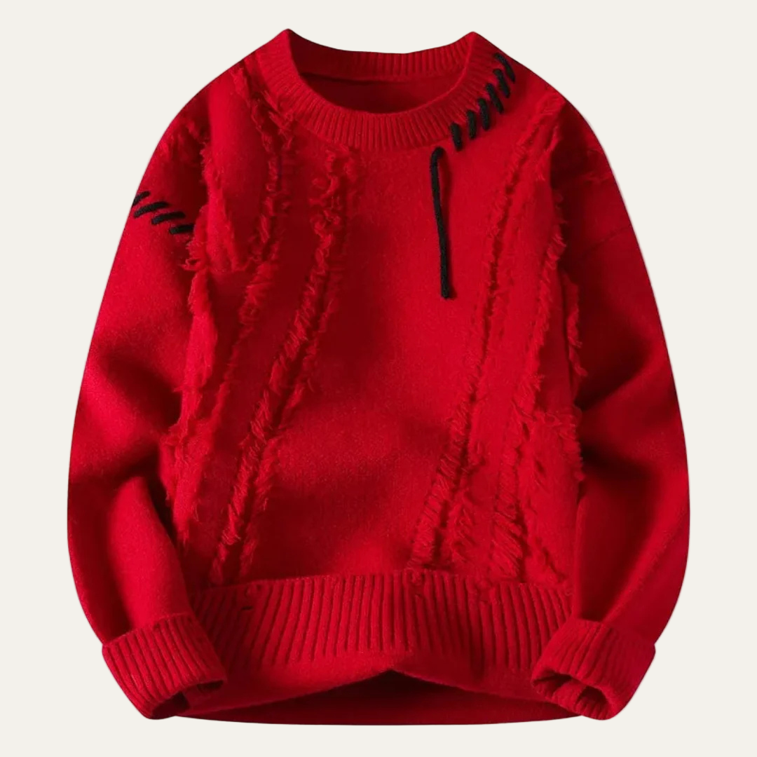 Rugged Edge Knitted Crew Sweater