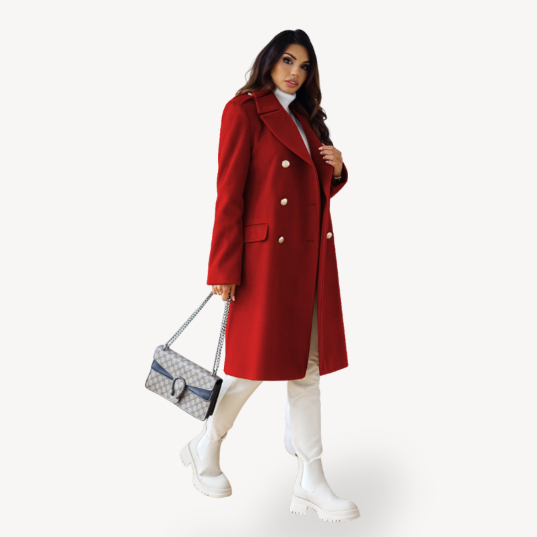 Luxurious Ladies Long Wool Trench Coat - OutfitLondon