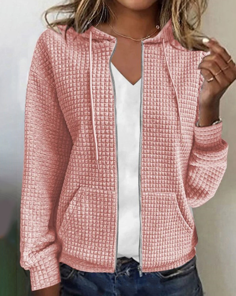 Women's Casual Zip Up Jacket with Pockets