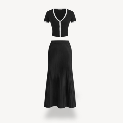 Ladies Long Flowy Skirt and Sleeveless Blouse Set