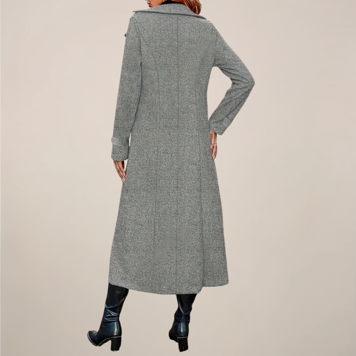 Warm Women's Classic Winter Coat with Fitted Lapel