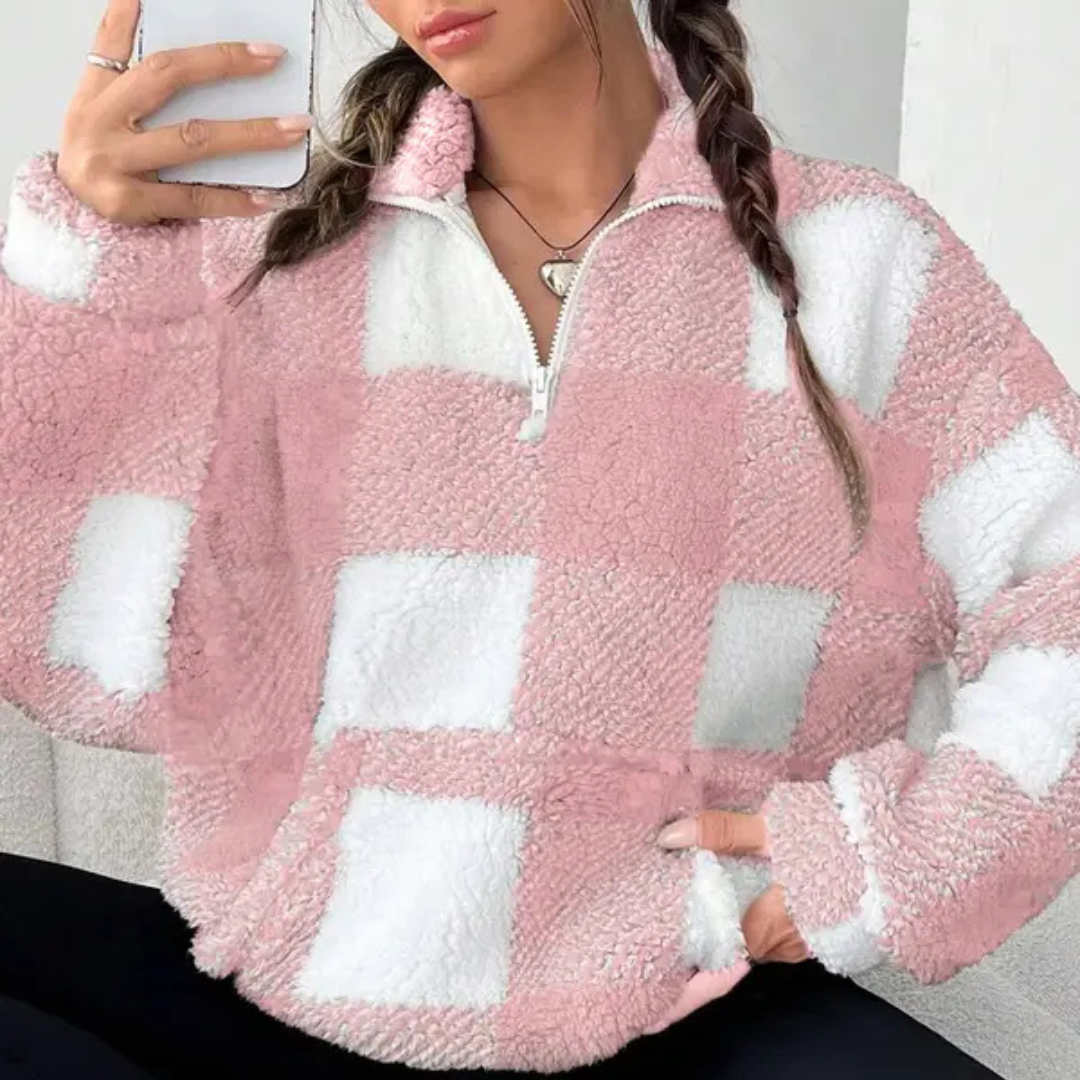 Stylish Plaid Long Sleeve Pullover Sweater