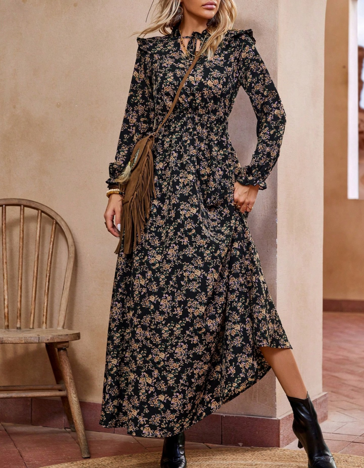 Beautiful Floral A-Line Maxi Dress