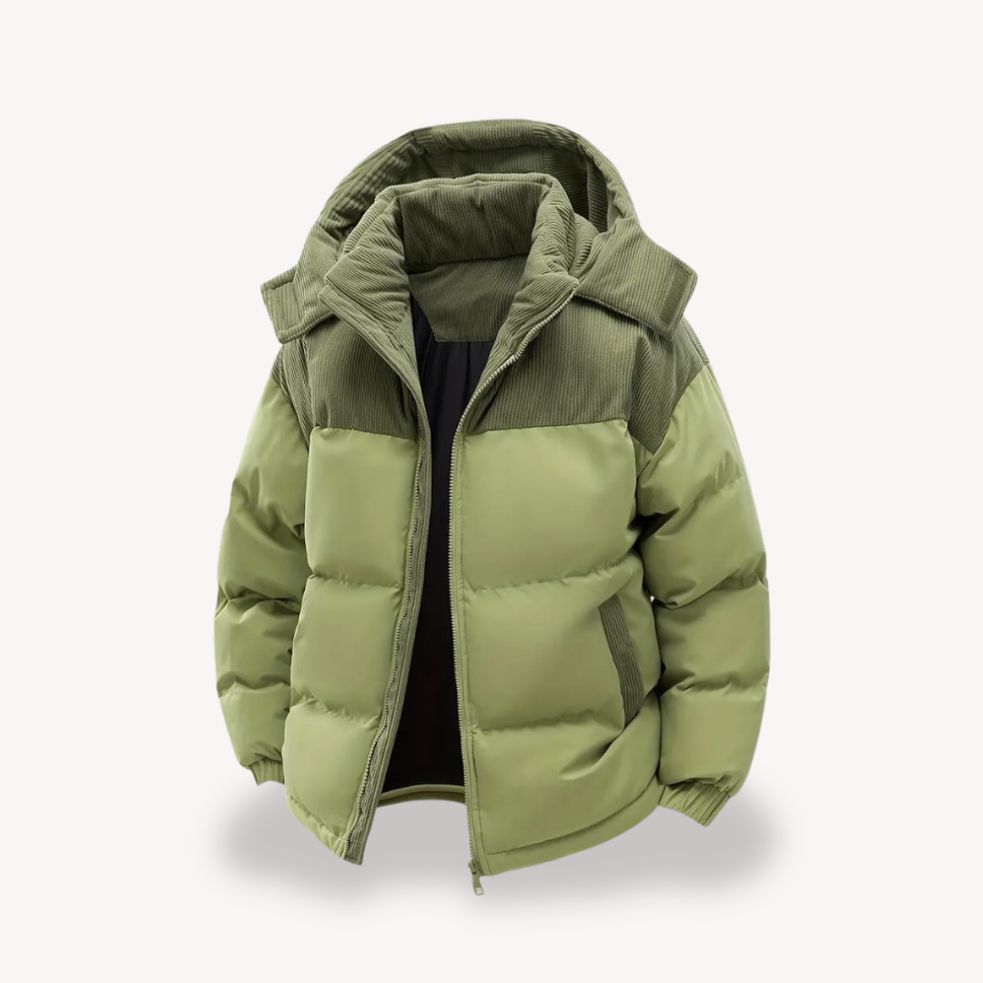 Warm Quilted Jacket with Fleece Lined Hood
