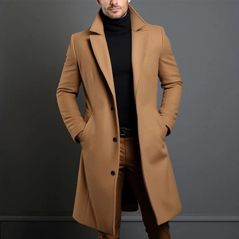 Warm Mens Wool Pea Coat