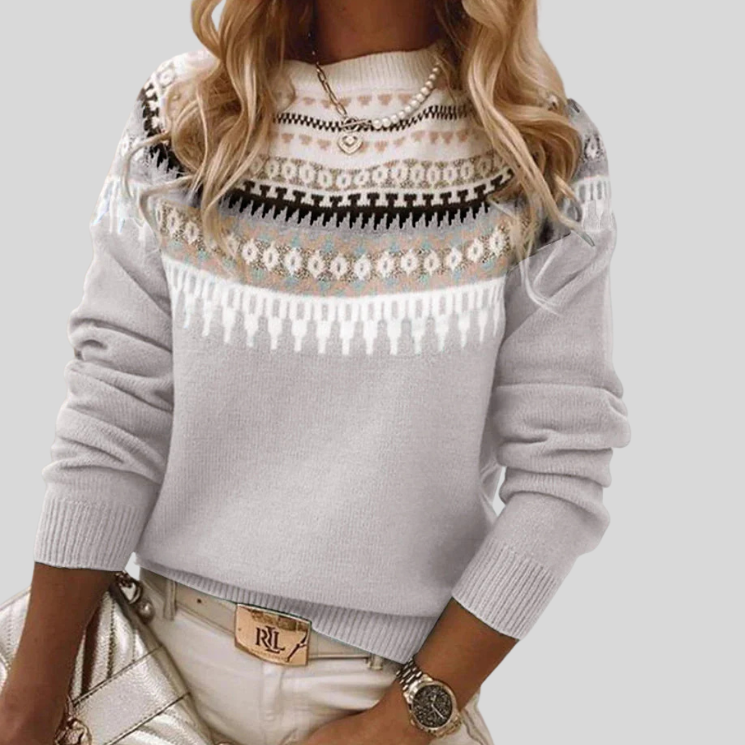 Colorful Knit Crew Neck Sweater