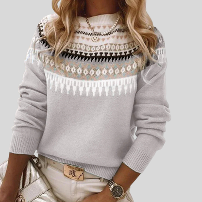 Colorful Knit Crew Neck Sweater