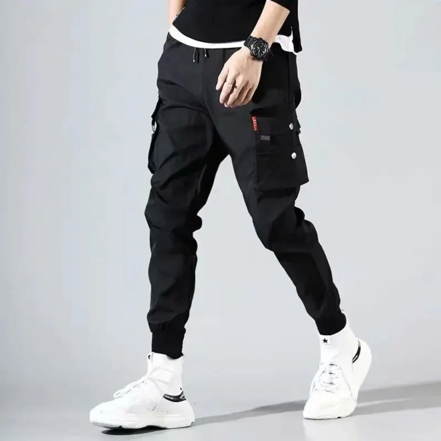Comfortable Casual Elastic Waist Cargo Pants